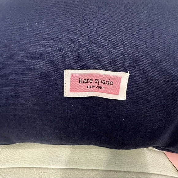 Kate Spade Scallop Row Decorative Pillow Navy Blue And White NWT Retail - $70.00 - Picture 2 of 7